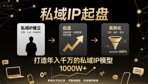私域IP起盘，私域ip建立、起盘、高转化，打造年入千万的私域ip模型-我爱发帖