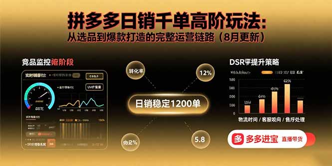 拼多多日销千单高阶玩法：从选品到爆款打造的完整运营链路(8月更新-我爱发帖