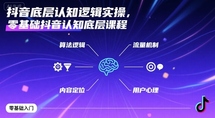 抖音底层认知逻辑实操，零基础抖音认知底层课程-我爱发帖