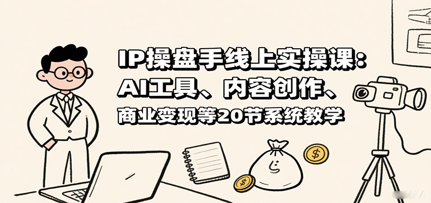 IP操盘手线上实操课：AI工具、内容创作、商业变现等20节系统教学-我爱发帖