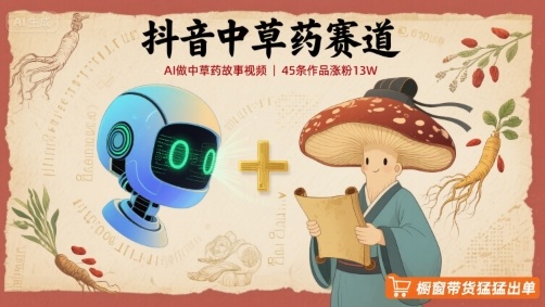 抖音中草药赛道，用AI做中草药故事视频，45条作品涨粉13W，橱窗带货猛猛出单-我爱发帖