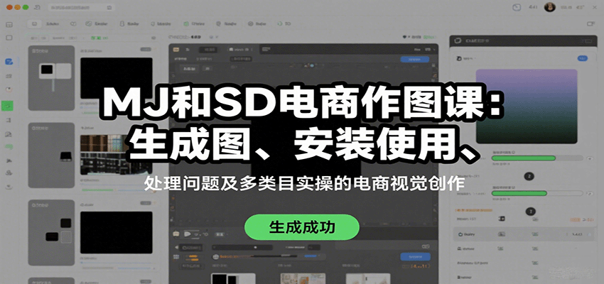 MJ和SD电商作图课：生成图、安装使用、处理问题及多类目实操的电商视觉创作-我爱发帖