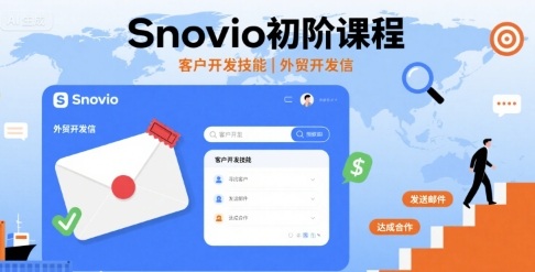 Snovio初阶课程，客户开发技能，外贸开发信-胜利号