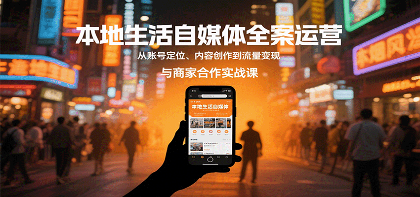 本地生活自媒体全案运营，从账号定位、内容创作到流量变现与商家合作实战课 - 副业联盟-副业联盟