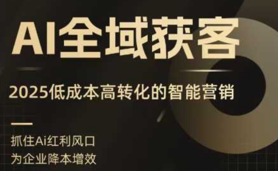 AI全域获客实训营，2025低成本高转化的智能营销，精准找客，高效营销-锋越云网创