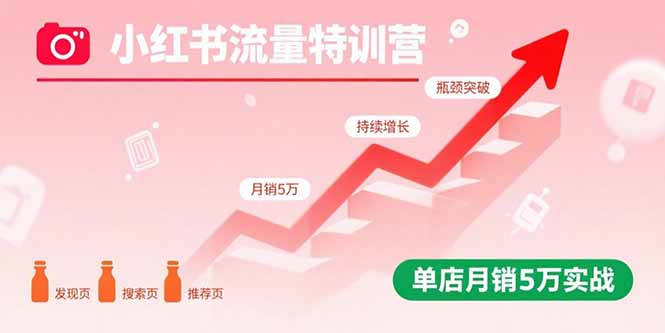 小红书流量特训营：突破流量瓶颈，实现店铺持续增长，单店月销5万实战-胜利号