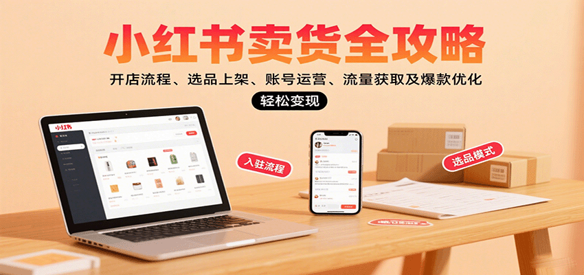 小红书卖货全攻略：开店流程、选品上架、账号运营、流量获取及爆款优化，轻松变现-锋越云网创