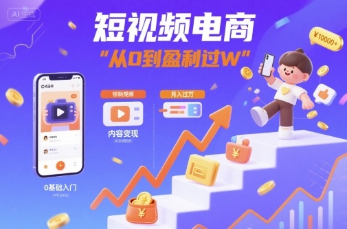短视频电商：短视频变现从0到盈利过W - 副业联盟-副业联盟