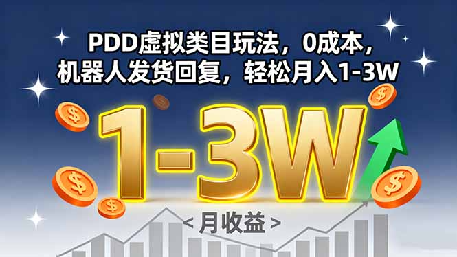 PDD虚拟类目玩法，0成本，机器人发货回复，轻松月入1-3W-悟思笔记，一个低调的学习营。