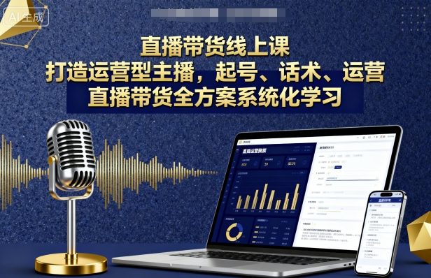直播带货线上课，打造运营型主播，起号、话术、运营，直播带货全方案系统化学习汇通分享-专注分享网络创业项目实操课程 – 全网首发_高质量创业项目输出汇通分享