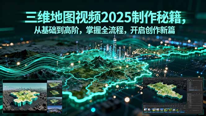 三维地图视频2025制作秘籍，从基础到高阶，掌握全流程，开启创作新篇 - 网赚项目 - 飞猪源码网-飞猪源码网