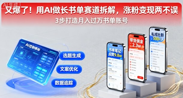 又爆了！用AI做长书单赛道拆解，涨粉变现两不误 - 副业联盟-副业联盟
