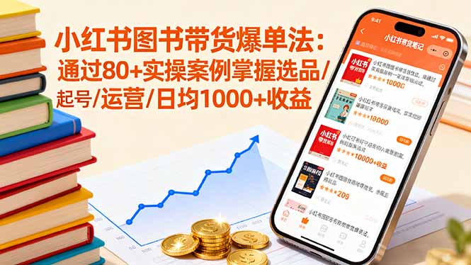 小红书图书带货爆单法：通过80+实操案例掌握选品/起号/运营/日均1000+收益 - 电商运营 - 飞猪源码网-飞猪源码网