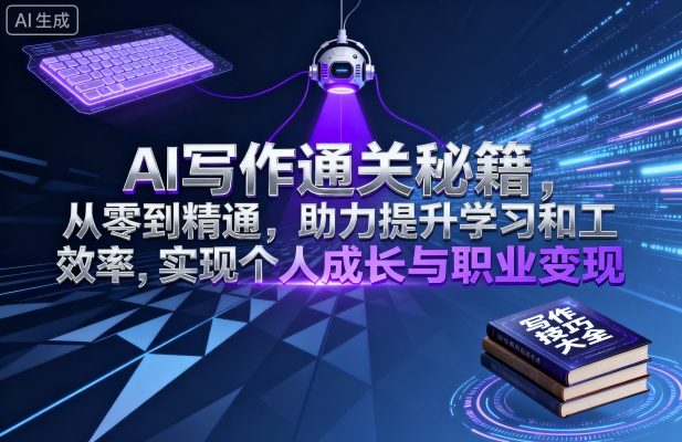 AI写作通关秘籍，从零到精通，助力提升学习和工作效率，实现个人成长与职业变现-路子网