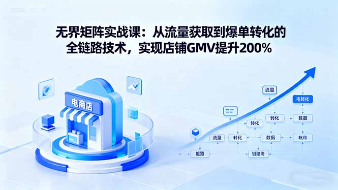 无界矩阵实战课：从流量获取到爆单转化的全链路技术，实现店铺GMV提升200%-胜利号