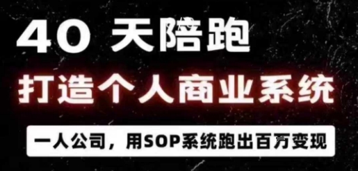40天陪跑打造个人商业系统，一人公司，用SOP系统跑出百W变现-云创项目库