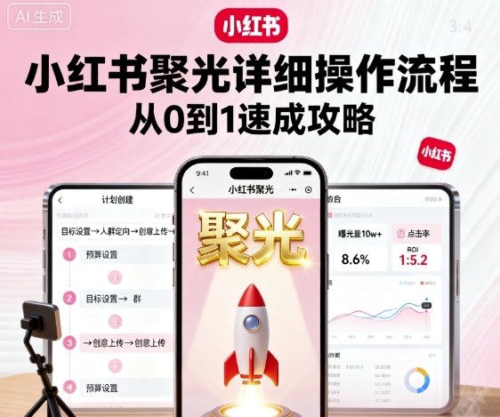 小红书聚光详细操作流程，小红书聚光从0到1速成攻略汇通分享-专注分享网络创业项目实操课程 – 全网首发_高质量创业项目输出汇通分享