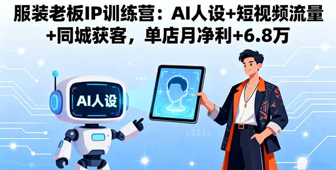 服装老板IP训练营：AI人设+短视频流量+同城获客，单店月净利+6.8万汇通分享-专注分享网络创业项目实操课程 – 全网首发_高质量创业项目输出汇通分享