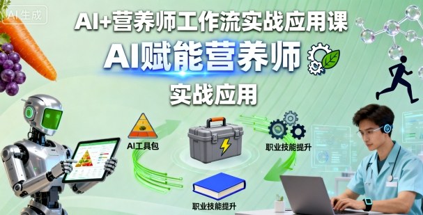 AI+营养师工作流实战应用课，AI赋能营养师汇通分享-专注分享网络创业项目实操课程 – 全网首发_高质量创业项目输出汇通分享