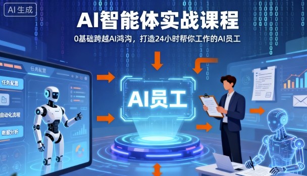 Ai智能体实战课程，0基础跨越Ai鸿沟，打造24小时帮你工作的Ai员工，打破常规，以实战定义Ai-新时光资源网