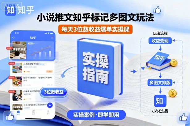 小说推文知乎标记多图文玩法，每天3位数收益爆单实操课汇通分享-专注分享网络创业项目实操课程 – 全网首发_高质量创业项目输出汇通分享
