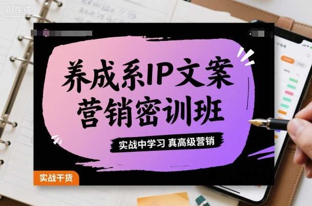 养成系IP文案营销密训班，实战中学习真高级营销汇通分享-专注分享网络创业项目实操课程 – 全网首发_高质量创业项目输出汇通分享