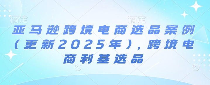 亚马逊跨境电商选品案例(更新2025年10月)，跨境电商利基选品-shlyzo