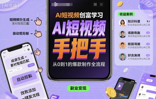 AI短视频创富学习，手把手教会你制作AI短视频-shlyzo