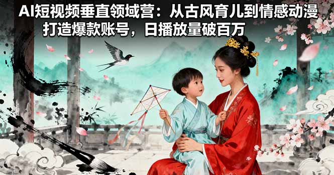 AI短视频垂直领域营：从古风育儿到情感动漫，打造爆款账号,日播放量破百万汇通分享-专注分享网络创业项目实操课程 – 全网首发_高质量创业项目输出汇通分享