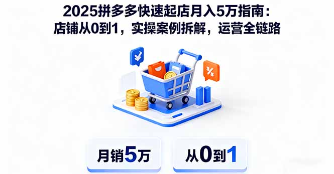 2025拼多多快速起店月入5万指南：店铺从0到1，实操案例拆解，运营全链路-旺仔资源库