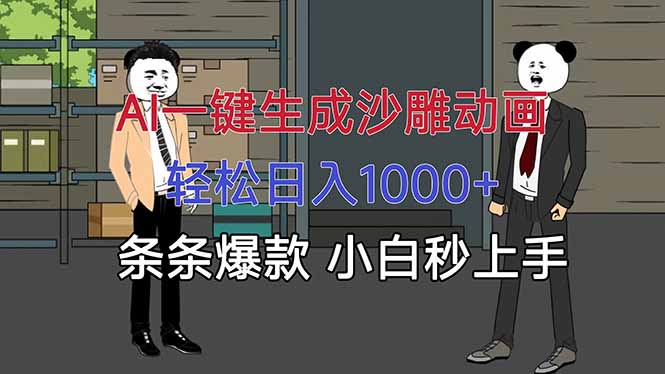 AI一键生成沙雕动画，轻松日入1000+，条条爆款，小白秒上手汇通分享-专注分享网络创业项目实操课程 – 全网首发_高质量创业项目输出汇通分享