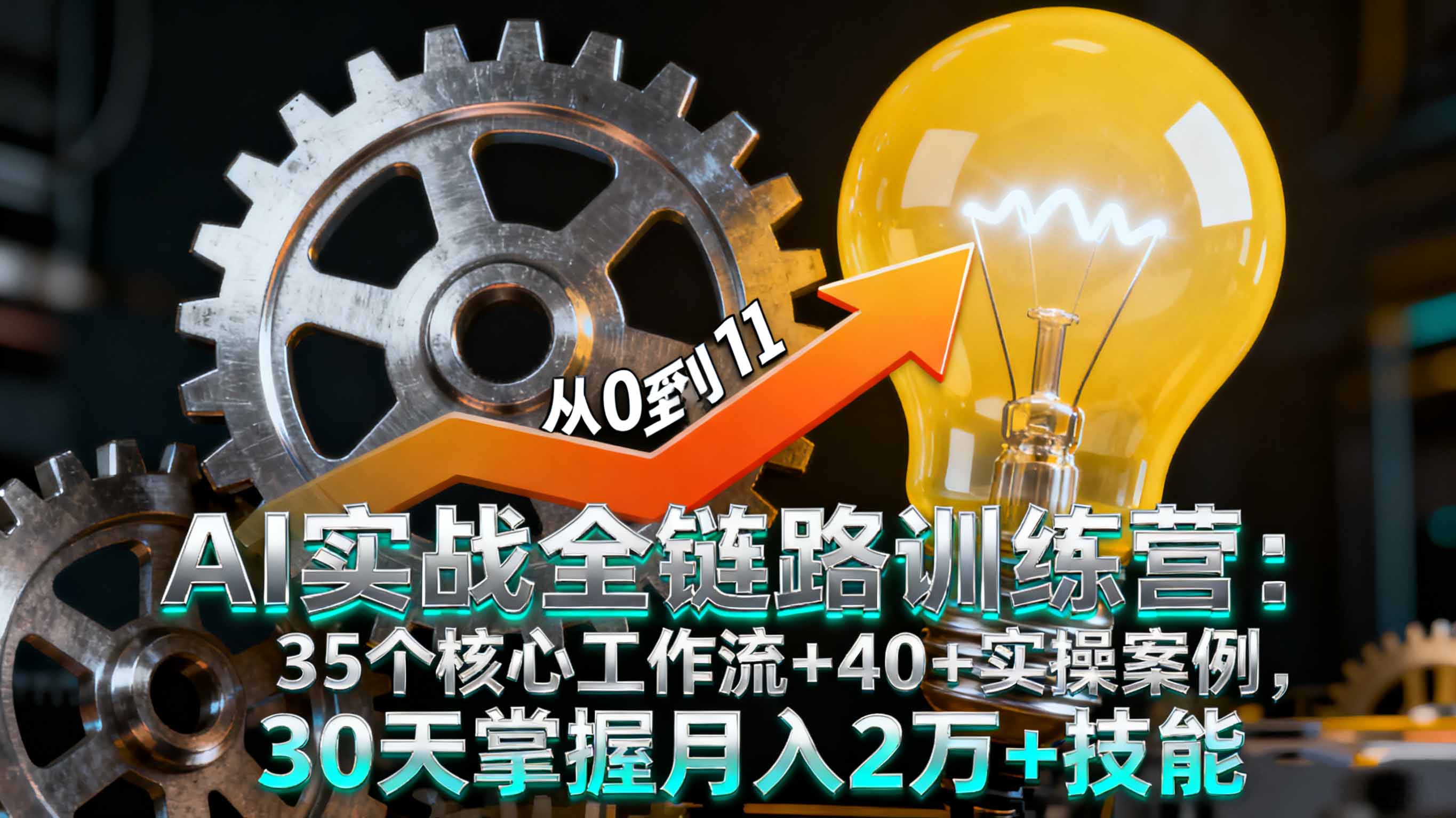 AI实战全链路训练营：35个核心工作流+40+实操案例，30天掌握月入2万+技能汇通分享-专注分享网络创业项目实操课程 – 全网首发_高质量创业项目输出汇通分享