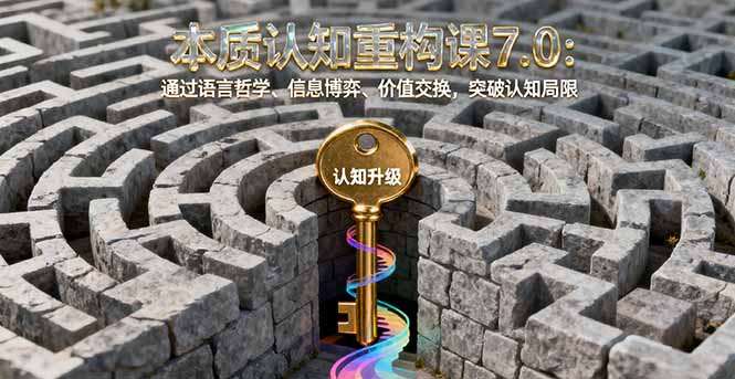 本质认知重构课7.0：通过语言哲学、信息博弈、价值交换，突破认知局限汇通分享-专注分享网络创业项目实操课程 – 全网首发_高质量创业项目输出汇通分享