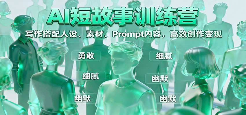 AI短故事训练营：写作搭配人设、素材、Prompt内容，高效创作变现汇通分享-专注分享网络创业项目实操课程 – 全网首发_高质量创业项目输出汇通分享