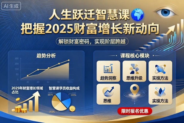 人生跃迁智慧课，把据2025财富增长新动向汇通分享-专注分享网络创业项目实操课程 – 全网首发_高质量创业项目输出汇通分享
