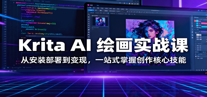 Krita AI 绘画实战课：从安装部署到变现，一站式掌握创作核心技能汇通分享-专注分享网络创业项目实操课程 – 全网首发_高质量创业项目输出汇通分享