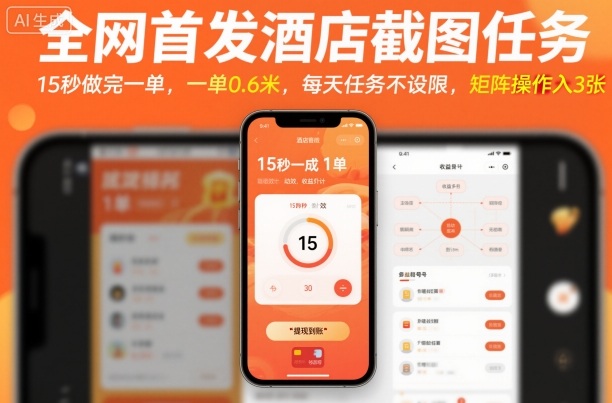 全网首发酒店截图任务，15秒做完一单，一单0.6米，每天任务不设限，矩阵操作日入3张【揭秘】汇通分享-专注分享网络创业项目实操课程 – 全网首发_高质量创业项目输出汇通分享