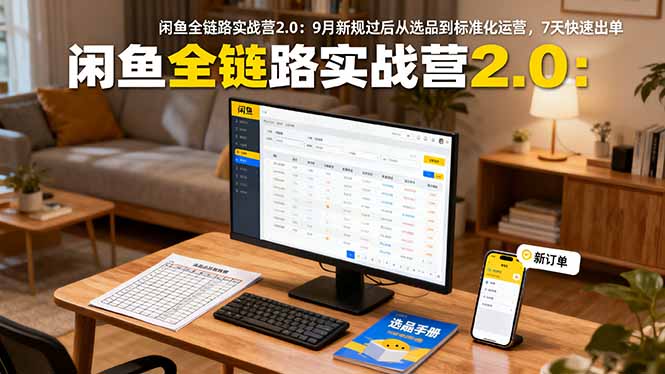闲鱼全链路实战营2.0：9月新规过后从选品到标准化运营，7天快速出单汇通分享-专注分享网络创业项目实操课程 – 全网首发_高质量创业项目输出汇通分享