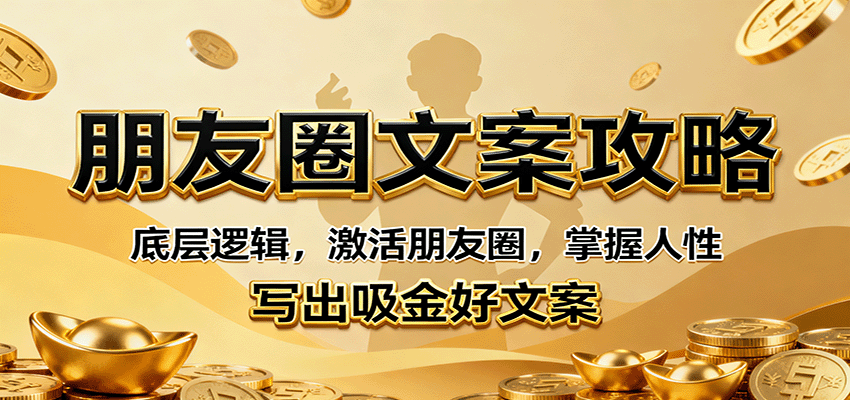 朋友圈文案攻略：底层逻辑，激活朋友圈，掌握人性，写出吸金好文案汇通分享-专注分享网络创业项目实操课程 – 全网首发_高质量创业项目输出汇通分享