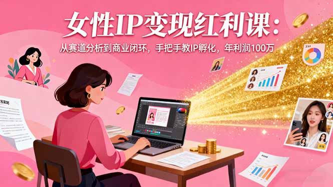 女性IP变现红利课：从赛道分析到商业闭环，手把手教IP孵化，年利润100万汇通分享-专注分享网络创业项目实操课程 – 全网首发_高质量创业项目输出汇通分享