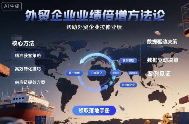 外贸企业业绩倍增方法论，帮助外贸企业拉伸业绩汇通分享-专注分享网络创业项目实操课程 – 全网首发_高质量创业项目输出汇通分享
