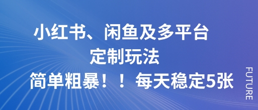 小红书、闲鱼及多平台定制玩法简单粗暴！每天稳定5张汇通分享-专注分享网络创业项目实操课程 – 全网首发_高质量创业项目输出汇通分享