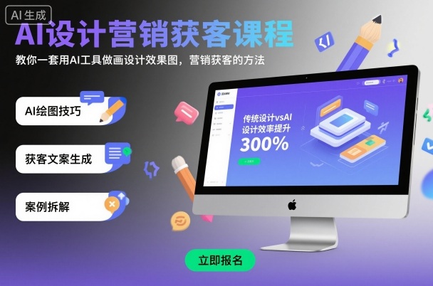 AI设计营销获客课程，教你一套用AI工具做画设计效果图，营销获客的方法汇通分享-专注分享网络创业项目实操课程 – 全网首发_高质量创业项目输出汇通分享