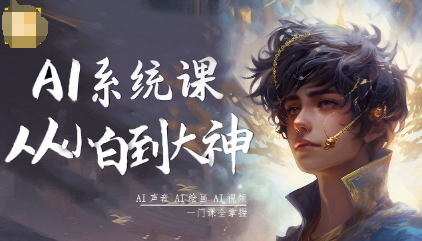 AI系统课程，从小白到大神系统学AI，AI声音-AI绘画-AI视频一门课全掌握汇通分享-专注分享网络创业项目实操课程 – 全网首发_高质量创业项目输出汇通分享