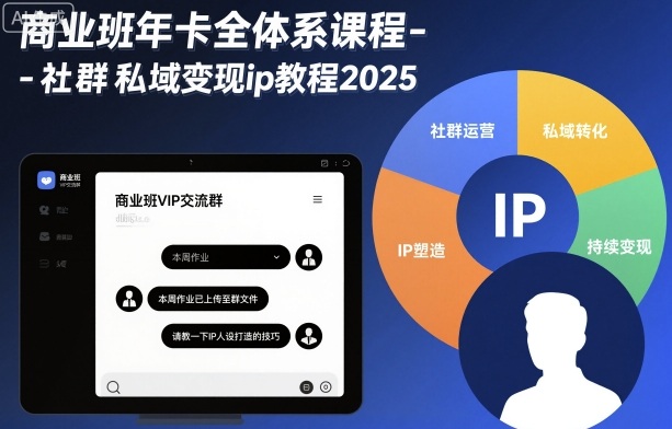 商业班年卡全体系课程-社群私域变现ip教程2025汇通分享-专注分享网络创业项目实操课程 – 全网首发_高质量创业项目输出汇通分享