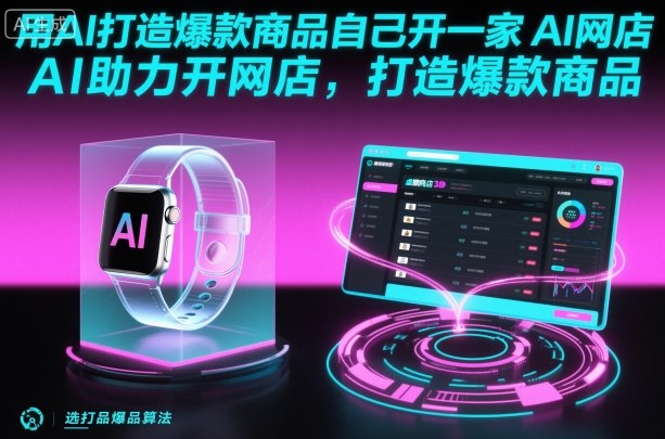 用AI打造爆款商品自己开一家AI网店，AI助力开网店，打造爆款商品汇通分享-专注分享网络创业项目实操课程 – 全网首发_高质量创业项目输出汇通分享
