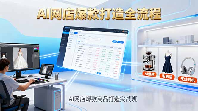 AI网店爆款商品打造实战班：AI技术实现商品图智能处理，快速搭建AI网店汇通分享-专注分享网络创业项目实操课程 – 全网首发_高质量创业项目输出汇通分享