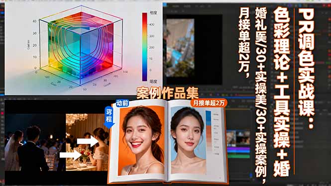 PR调色实战课：色彩理论+工具实操+婚礼医美/30+实操案例，月接单超2万汇通分享-专注分享网络创业项目实操课程 – 全网首发_高质量创业项目输出汇通分享