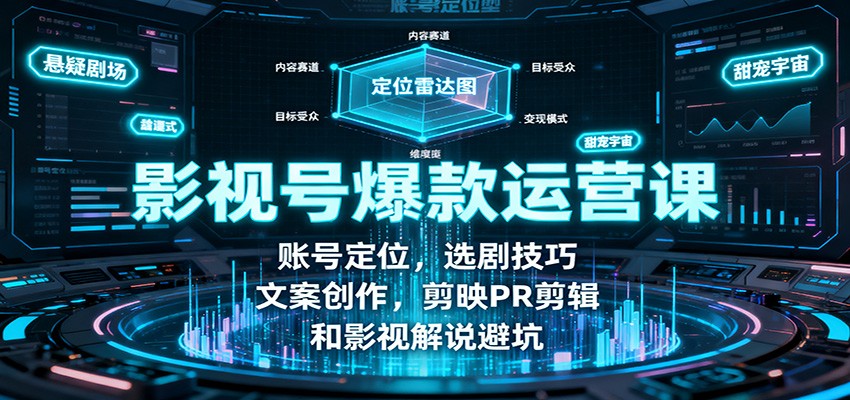 影视号爆款运营课：账号定位，选剧技巧，文案创作，剪映PR剪辑和影视解说避坑汇通分享-专注分享网络创业项目实操课程 – 全网首发_高质量创业项目输出汇通分享