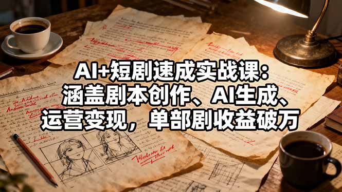 AI+短剧速成实战课：涵盖剧本创作、AI生成、运营变现，单部剧收益破万汇通分享-专注分享网络创业项目实操课程 – 全网首发_高质量创业项目输出汇通分享
